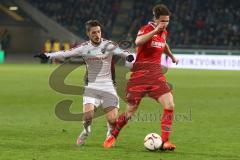 1. BL - Saison 2015/2016 - Hannover 96 - FC Ingolstadt 04 - Mathew Leckie (#7 FC Ingolstadt 04) - Christian Schulz (#19 Hannover) - Foto: Jürgen Meyer