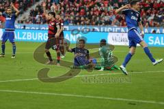 1. Bundesliga - Fußball - Bayer 04 Leverkusen - FC Ingolstadt 04 - Darío Lezcano (37, FCI) trifft gegen Torwart Yelldell, David (Leverkusen 22) Tor wird nicht gegeben