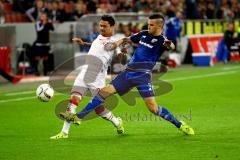 1. Bundesliga - Fußball - 1. FC Köln - FC Ingolstadt 04 - Pascal Groß (10, FCI)  im Zweikampf gegen Leonardo	Bittencourt (21, FCKöln) - Foto: Adalbert Michalik