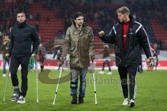 1. Bundesliga - Fußball - FC Ingolstadt 04 - TSG Hoffenheim - 1:1 - verletzt Markus Suttner (29, FCI)  Konstantin Engel (20, FCI) und rechts Torwart Örjan Haskjard Nyland (26, FCI)