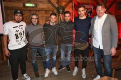 1. Bundesliga - Fußball - FC Ingolstadt 04 - großes Fantreffen in der Stiftlalm am Audi Sportpark - Darío Lezcano (37, FCI), Italo Mele, Maurice Multhaup (31, FCI) Stefan Lex (14, FCI) Lukas Hinterseer (16, FCI) Cheftrainer Ralph Hasenhüttl (FCI)