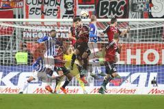 1. BL - Saison 2015/2016 - FC Ingolstadt 04 - Hertha BSC Benjamin Hübner (#5 FC Ingolstadt 04) -Romain Brègerie (#18 FC Ingolstadt 04) - Lukas Hinterseer (#16 FC Ingolstadt 04) - Foto: Jürgen Meyer