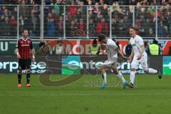 1. Bundesliga - Fußball - FC Ingolstadt 04 - FC Augsburg - Tor für Aufgsburg durch mitte Ronny Philp (FCA 3) Dominik Kohr (FCA 21) und rechts Moritz Hartmann (9, FCI)