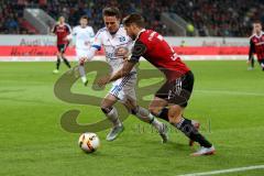 1. BL - Saison 2015/2016 - FC Ingolstadt 04 - Hamburger SV - Mathew Leckie (#7 FC Ingolstadt 04) - Müller Nicolai (#27 Hamburger SV) - Foto: Jürgen Meyer