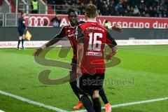 1. BL - Saison 2015/2016 - FC Ingolstadt 04 - 1. FC Köln - Lukas Hinterseer (#16 FC Ingolstadt 04) mit dem 1:0 Führungstreffer - Danny da Costa (#21 FC Ingolstadt 04) - jubel - Foto: Meyer Jürgen