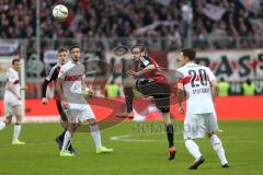 1. Bundesliga - Fußball - FC Ingolstadt 04 - VfB Stuttgart - mitte Moritz Hartmann (9, FCI) rechst Christian Gentner (20 Stuttgart)