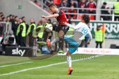 1. BL - Saison 2015/2016 - FC Ingolstadt 04 - Schalke 04 - Robert Bauer (#23 FC Ingolstadt 04) - Leroy Sané (19, Schalke) - Foto: Meyer Jürgen