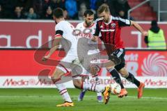 1. BL - Saison 2015/2016 - FC Ingolstadt 04 - 1. FC Köln - Lukas Hinterseer (#16 FC Ingolstadt 04) - Dominic Maroh (#5 Köln) - Foto: Meyer Jürgen