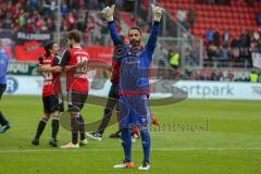 1. BL - Saison 2015/2016 - FC Ingolstadt 04 - Borussia Mönchengladbach - Ramazan Özcan (#1 FC Ingolstadt 04) in Siegerpose - Jubel - Foto: Meyer Jürgen