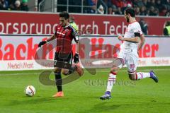 1. BL - Saison 2015/2016 - FC Ingolstadt 04 - 1. FC Köln - Lezano Farina,Dario (#37 FC Ingolstadt 04) - Mergim Mavraj (#19 Köln) - Foto: Meyer Jürgen