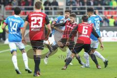 1. BL - Saison 2015/2016 - FC Ingolstadt 04 - 1899 Hoffenheim - Mathew Leckie (#7 FC Ingolstadt 04) - Robert Bauer (#23 FC Ingolstadt 04) - Alfredo Morales (#6 FC Ingolstadt 04) - Strobl Mathias #12 blau Hoffenheim - Amiri Nadiem blau #18 Hoffenheim - Fot