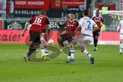 1. BL - Saison 2015/2016 - FC Ingolstadt 04 - Hamburger SV - Lukas Hinterseer (#16 FC Ingolstadt 04) - Stefan Lex (#14 FC Ingolstadt 04) - Foto: Jürgen Meyer