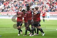 1. Bundesliga - Fußball - FC Ingolstadt 04 - FC Schalke 04 - Darío Lezcano (37, FCI) trifft zum 3:0 Tor Jubel Danny da Costa (21, FCI) Darío Lezcano (37, FCI) Romain Brégerie (18, FCI) Pascal Groß (10, FCI)