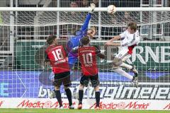 1. BL - Saison 2015/2016 - FC Ingolstadt 04 - Bayer 04 Leverkusen - Ørjan Nyland (#26 FC Ingolstadt 04) - Pascal Groß (#10 FC Ingolstadt 04) - Romain Brègerie (#18 FC Ingolstadt 04) - Kießling Stefan #11 weiss Leverkusen - Foto: Meyer Jürgen