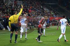 1. Bundesliga - Fußball - FC Ingolstadt 04 - SV Darmstadt 98 - gelbe Karte für Moritz Hartmann (9, FCI)