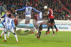 1. BL - Saison 2015/2016 - FC Ingolstadt 04 - Hertha BSC Marvin Matip (#34 FC Ingolstadt 04) - Langcamp Sebastian (Hertha BSC) - Foto: Jürgen Meyer