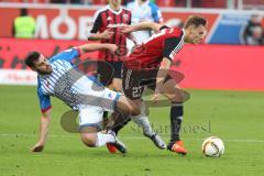 1. BL - Saison 2015/2016 - FC Ingolstadt 04 - 1899 Hoffenheim - Robert Bauer (#23 FC Ingolstadt 04) - Volland Kevin #31 Hoffenheim - Foto: Jürgen Meyer