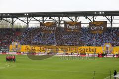 1. Bundesliga - Fußball - FC Ingolstadt 04 - Hannover 96 - Fan Choreografie Ingolstadt 500 Jahre Reinheitsgebot Jubel Fahnen