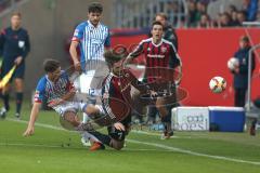 1. Bundesliga - Fußball - FC Ingolstadt 04 - TSG Hoffenheim - Mathew Leckie (7, FCI) wird gefoult von Schwegler, Pirmin (TSG 16)