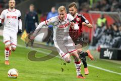 1. BL - Saison 2015/2016 - FC Ingolstadt 04 - 1. FC Köln - Lukas Hinterseer (#16 FC Ingolstadt 04) - Frederik Sörensen (#4 Köln)  - Foto: Meyer Jürgen