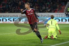 1. Bundesliga - Fußball - FC Ingolstadt 04 - TSG Hoffenheim - Freistoß Roger de Oliveira Bernardo (8, FCI) trifft zum 1:0 Jubel Tor Lukas Hinterseer (16, FCI)