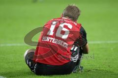 1. BL - Saison 2015/2016 - FC Ingolstadt 04 - Hertha BSC - Lukas Hinterseer (#16 FC Ingolstadt 04)  verletzt am Boden - Foto: Jürgen Meyer