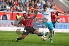 1. BL - Saison 2015/2016 - FC Ingolstadt 04 - Schalke 04 - Marvin Matip (#34 FC Ingolstadt 04) - Pierre-Emile Højbjerg (23, Schalke) - Foto: Meyer Jürgen