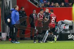1. Bundesliga - Fußball - FC Ingolstadt 04 - 1. FSV Mainz 05 - Auswechlung Neuzugang Darío Lezcano (37, FCI) kommt für Elias Kachunga (25, FCI)