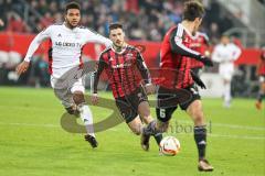 1. BL - Saison 2015/2016 - FC Ingolstadt 04 - Bayer 04 Leverkusen - Mathew Leckie (#7 FC Ingolstadt 04) - Tah Jonathan #4 weiss Leverkusen - Foto: Meyer Jürgen