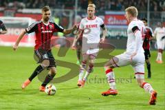 1. BL - Saison 2015/2016 - FC Ingolstadt 04 - 1. FC Köln - Lukas Hinterseer (#16 FC Ingolstadt 04) - Frederik Sörensen (#4 Köln)  - Foto: Meyer Jürgen