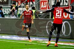 1. Bundesliga - Fußball - FC Ingolstadt 04 - 1. FC Köln - Lukas Hinterseer (16, FCI) jubelt mit Danny da Costa (21, FCI) Foto: Adalbert Michalik