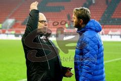 1. Bundesliga - Fußball - FC Ingolstadt 04 - 1. FC Köln - Foto: Adalbert Michalik Cheftrainer Ralph Hasenhüttl (FCI) mit Vorsitzender des Vorstandes Peter Jackwerth (FCI)