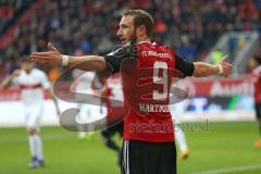 1. Bundesliga - Fußball - FC Ingolstadt 04 - VfB Stuttgart - Moritz Hartmann (9, FCI) beschwert sich