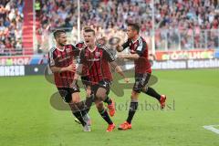 1. Bundesliga - Fußball - FC Ingolstadt 04 - Eintracht Frankfurt - Tor Jubel 1:0 durch Pascal Groß (10, FCI) links Max Christiansen (19, FCI) Mathew Leckie (7, FCI) rechts Stefan Lex (14, FCI)