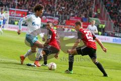 1. BL - Saison 2015/2016 - FC Ingolstadt 04 - Schalke 04 - Leroy Sané (19, Schalke) - Robert Bauer (#23 FC Ingolstadt 04) - Marvin Matip (#34 FC Ingolstadt 04) - Foto: Meyer Jürgen