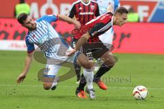 1. BL - Saison 2015/2016 - FC Ingolstadt 04 - 1899 Hoffenheim - Robert Bauer (#23 FC Ingolstadt 04) - Volland Kevin #31 Hoffenheim - Foto: Jürgen Meyer