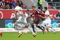 1. Bundesliga - Fußball - FC Ingolstadt 04 - VfB Stuttgart - mitte Max Christiansen (19, FCI) Angriff, Christian Gentner (20 Stuttgart)