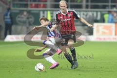 1. BL - Saison 2015/2016 - FC Ingolstadt 04 - Hertha BSC - Tobias Levels (#28 FC Ingolstadt 04) - Harguchi Genki(Hertha BSC) - Foto: Jürgen Meyer