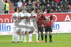 1. Bundesliga - Fußball - FC Ingolstadt 04 - VfB Stuttgart - Mauer und Darío Lezcano (37, FCI) steht anders rum