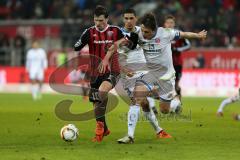 1. Bundesliga - Fußball - FC Ingolstadt 04 - 1. FSV Mainz 05 - Pascal Groß (10, FCI) Zweikampf gegen rechts Baumgartlinger, Julian (Mainz 14)