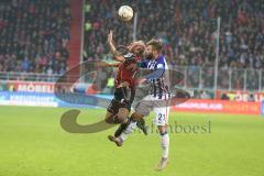 1. BL - Saison 2015/2016 - FC Ingolstadt 04 - Hertha BSC - Tobias Levels (#28 FC Ingolstadt 04) - Plattenhardt Marvin (Hertha BSC) - Foto: Jürgen Meyer