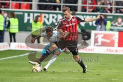 1. BL - Saison 2015/2016 - FC Ingolstadt 04 - Schalke 04 - Lukas Hinterseer (#16 FC Ingolstadt 04) - Junior Caicara (3, Schalke) - Foto: Meyer Jürgen