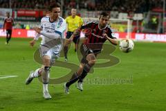 1. BL - Saison 2015/2016 - FC Ingolstadt 04 - Hamburger SV - Elias Kachunga (#25 FC Ingolstadt 04) - Müller Nicolai (#27 Hamburger SV) - Foto: Jürgen Meyer