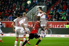 1. Bundesliga - Fußball - FC Ingolstadt 04 - 1. FC Köln - Mathew Leckie (7, FCI) Benjamin Hübner (5, FCI) Mergim Mavraj (19, 1. FC Köln) Foto: Adalbert Michalik