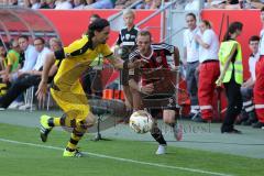1. Bundesliga - Fußball - FC Ingolstadt 04 - Borussia Dortmund - Neven Subotic (BVB 4) und Moritz Hartmann (9, FCI)