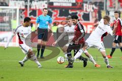 1. BL - Saison 2015/2016 - FC Ingolstadt 04 - Bayer 04 Leverkusen - Almog Cohen (#36 FC Ingolstadt 04) - Kießling Stefan #11 weiss Leverkusen - Foto: Meyer Jürgen