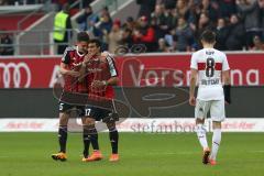 1. Bundesliga - Fußball - FC Ingolstadt 04 - VfB Stuttgart - Tor 3:1 durch Darío Lezcano (37, FCI) Jubel Benjamin Hübner (5, FCI)