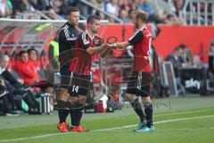 1. Bundesliga - Fußball - FC Ingolstadt 04 - Eintracht Frankfurt - Stefan Lex (14, FCI) wird eingewechselt gegen Moritz Hartmann (9, FCI)