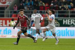 1. Bundesliga - Fußball - FC Ingolstadt 04 - 1. FSV Mainz 05 - Mathew Leckie (7, FCI) und rechts Baumgartlinger, Julian (Mainz 14)