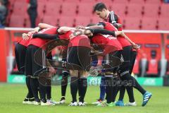 1. BL - Saison 2015/2016 - FC Ingolstadt 04 - Borussia Mönchengladbach - Die Mannschaft kurz vorm Anpfiff zur 2. Halbzeit - Foto: Meyer Jürgen